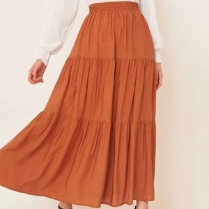 Burnt Orange Maxi Skirt Size Small (never worn!)